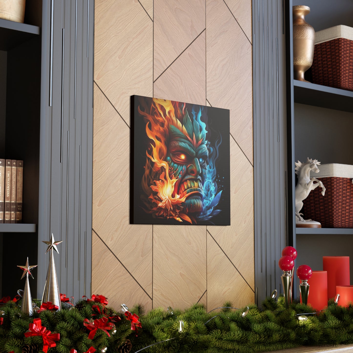 Smoke & Flame Tiki Canvas Gallery Wraps