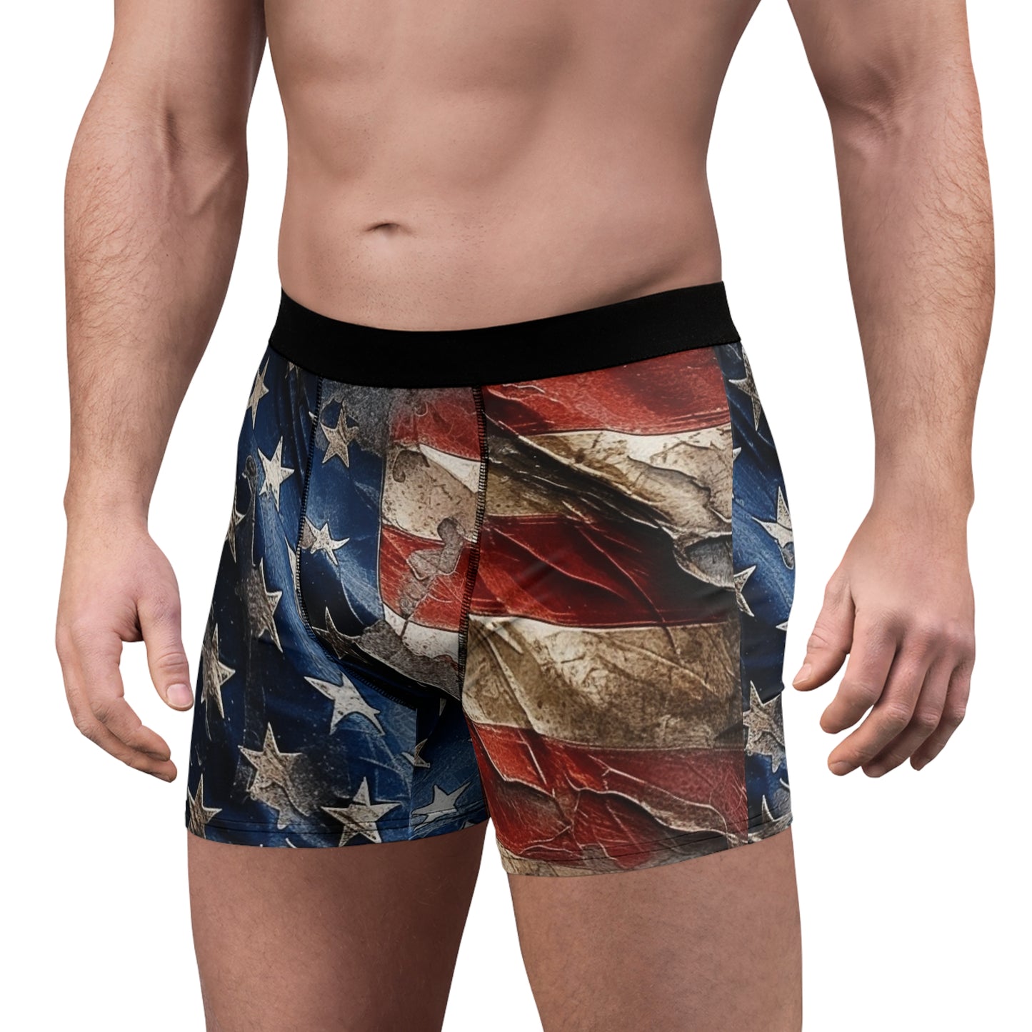 Distressed American Flag Men's Boxer Briefs