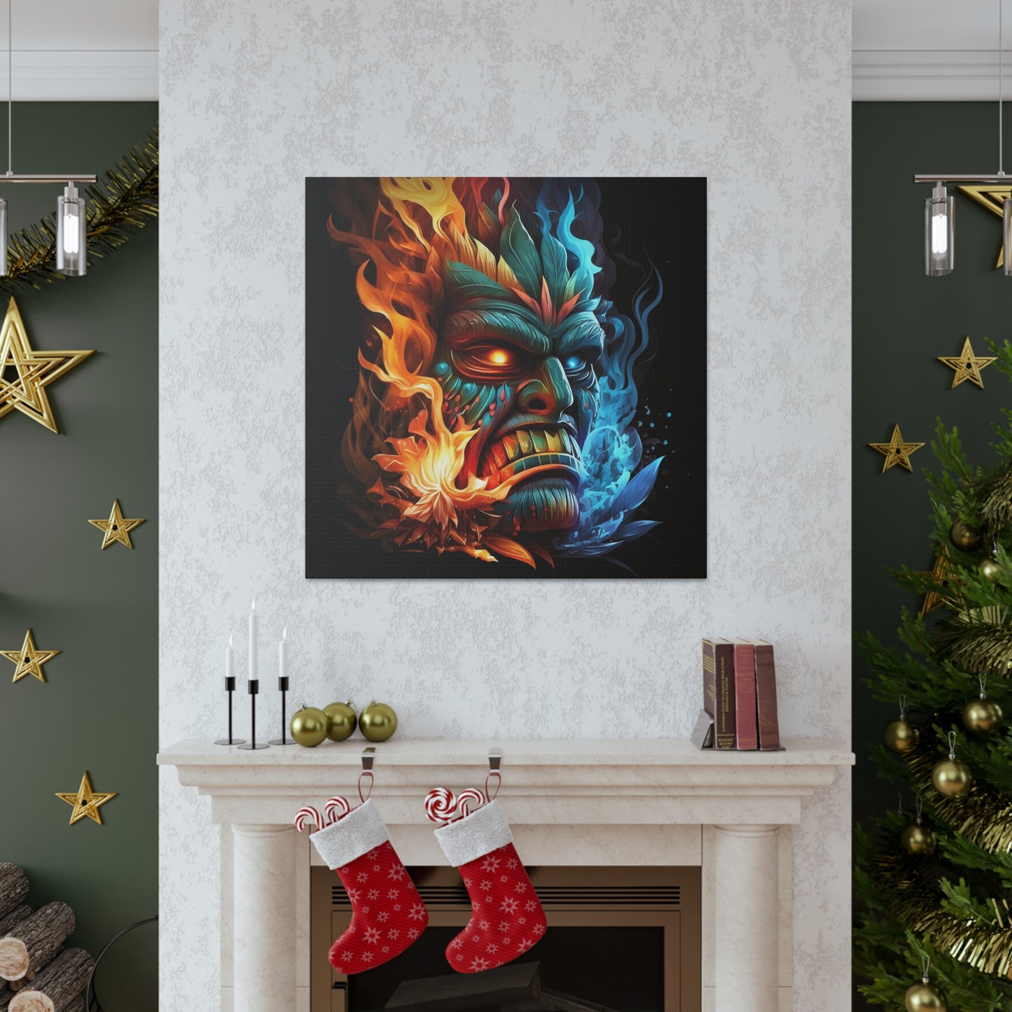 Smoke & Flame Tiki Canvas Gallery Wraps