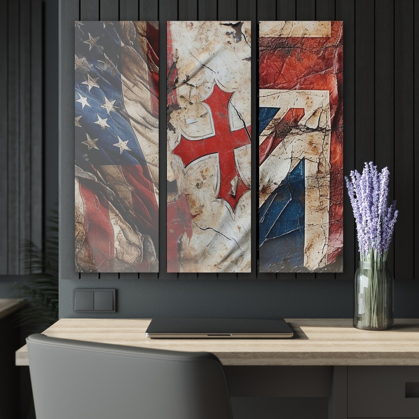 Trinity Crusade Flags Acrylic Prints (Triptych)