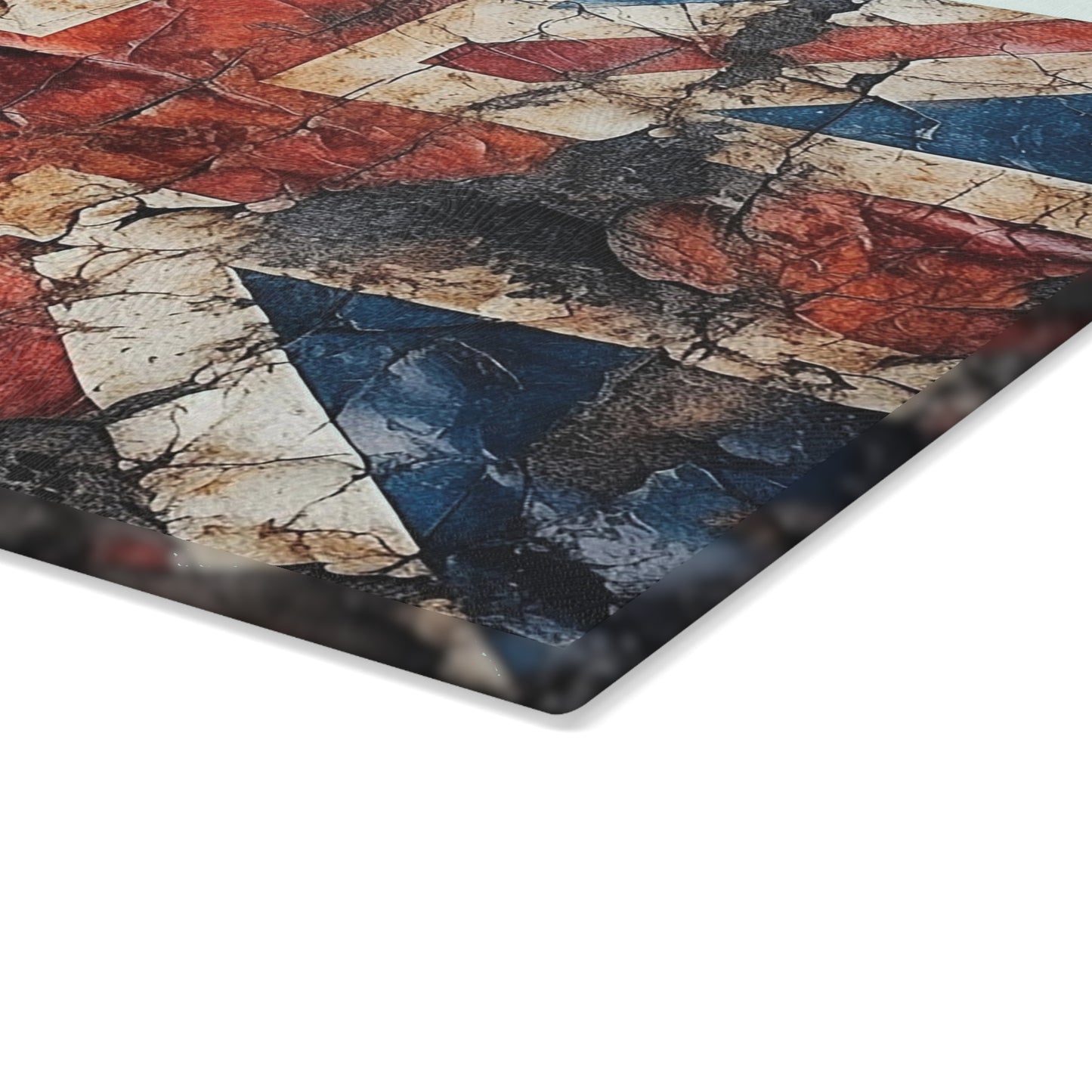 British Union Jack Tattered Flag Glass Cutting Board