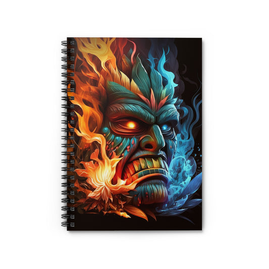 Smoke & Flame Tiki Spiral Notebook - Ruled Line
