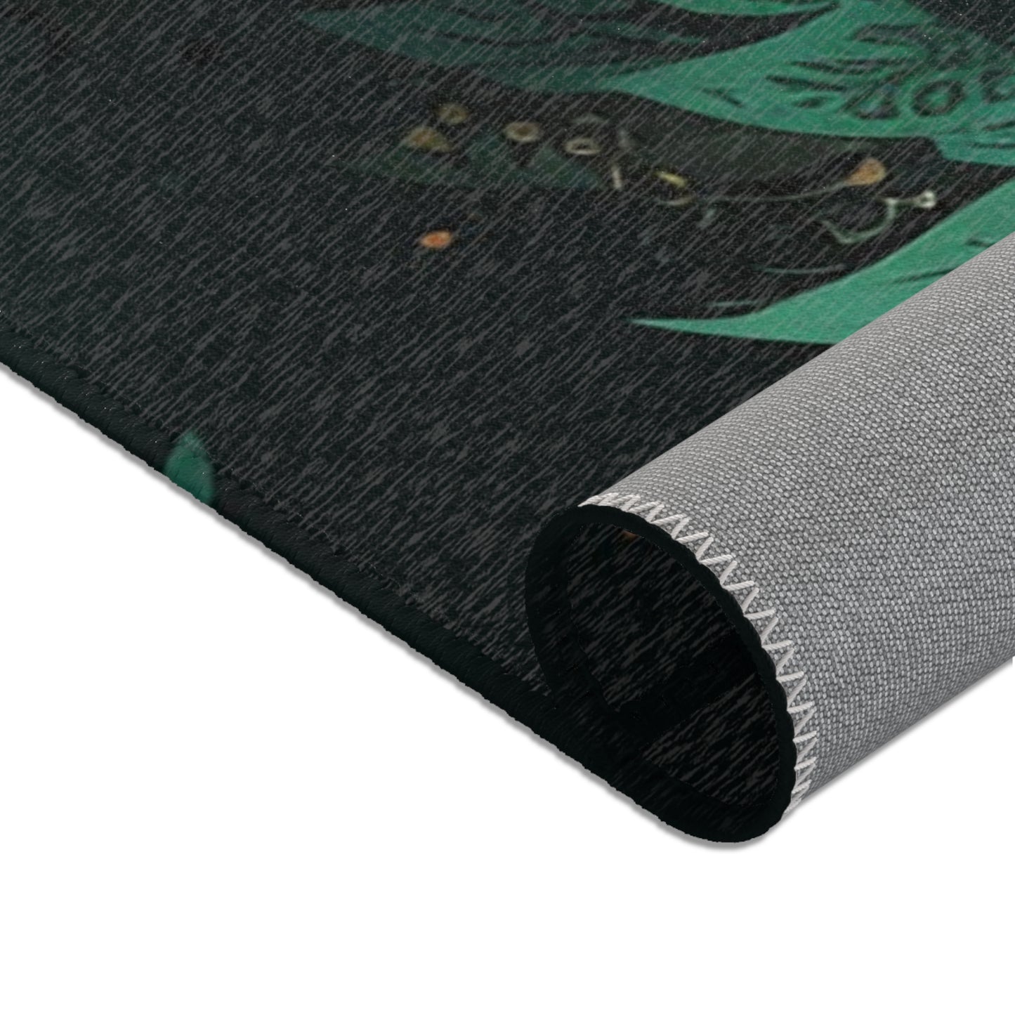 Green & Gold Sugar Skull Area Rug