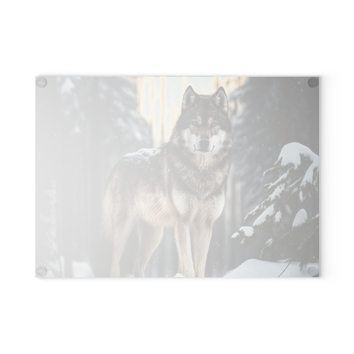 Grey Wolf Glass Cutting Board