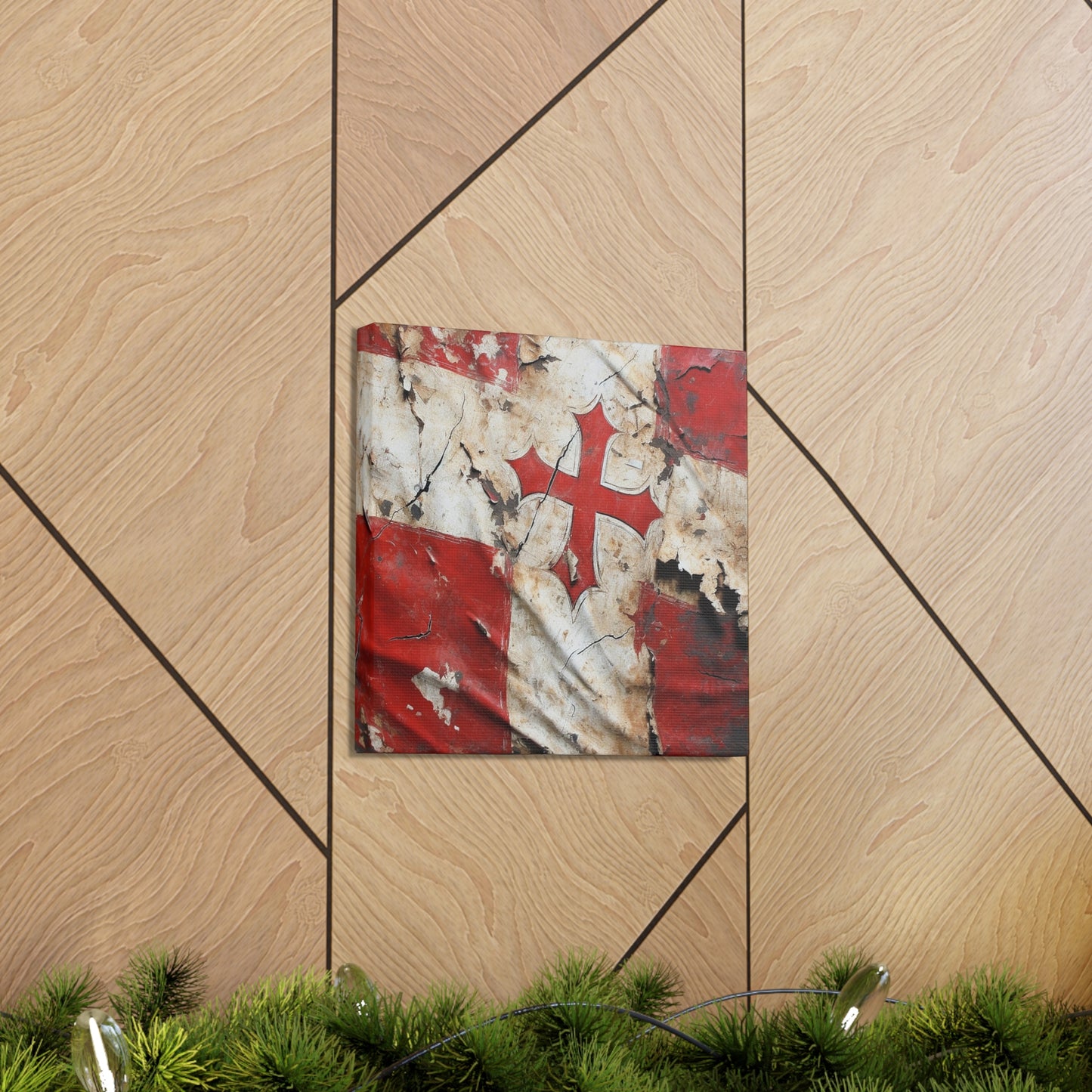 Tattered Templar Flag Canvas Gallery Wraps