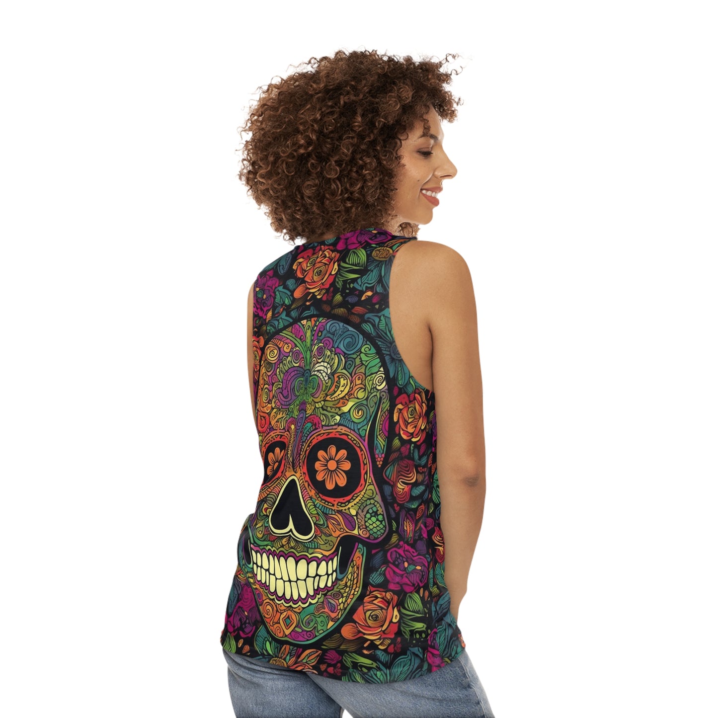 Retro Sugar Skull Unisex Tank Top