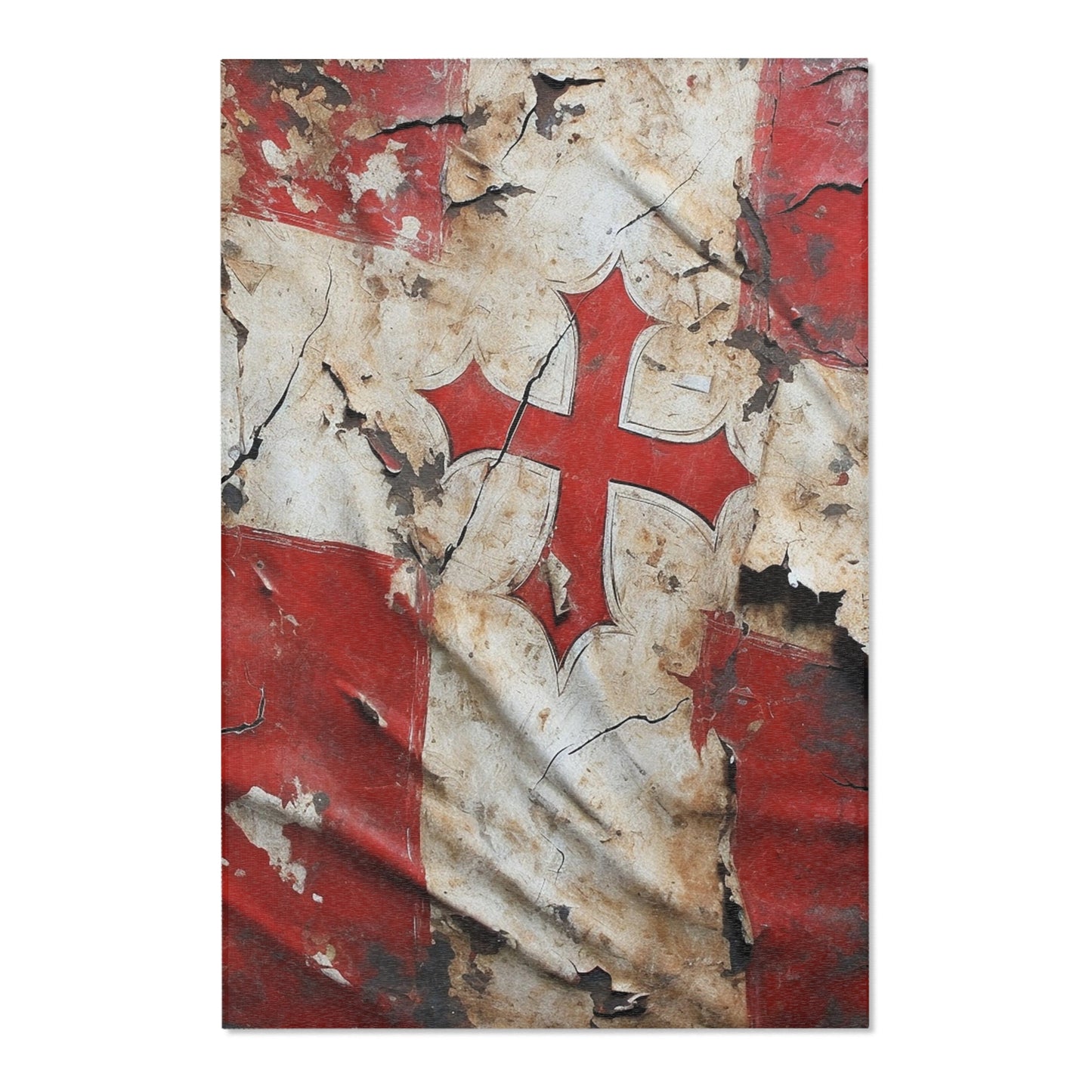 Tattered Templar Flag Area Rugs