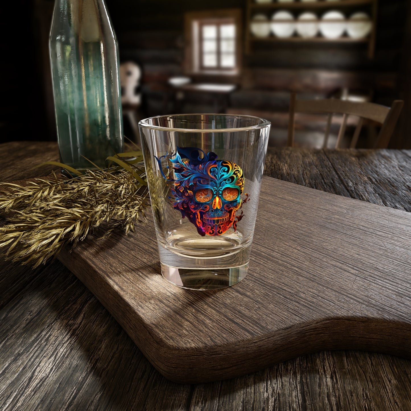 Eternal Flame Sugar Skull Shot Glass, 1.5oz