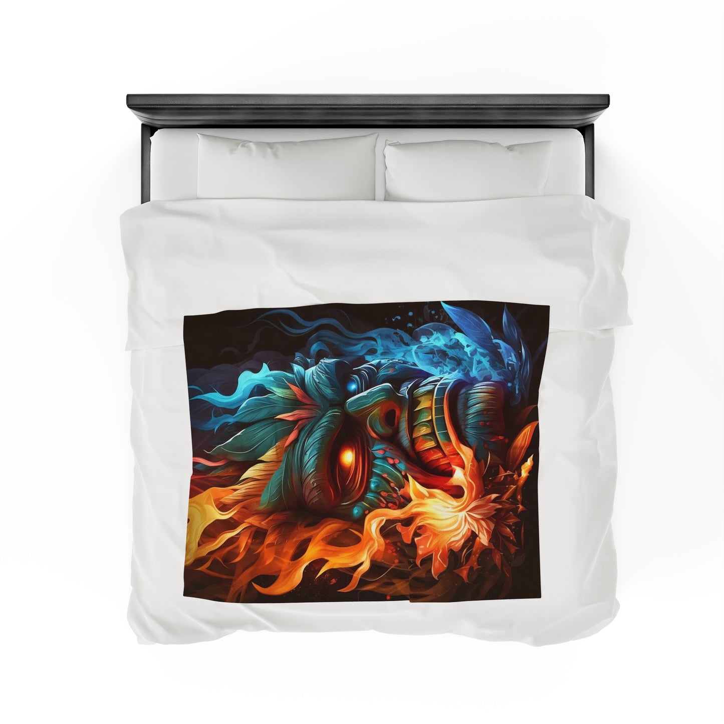 Smoke & Flame Tiki Velveteen Plush Blanket