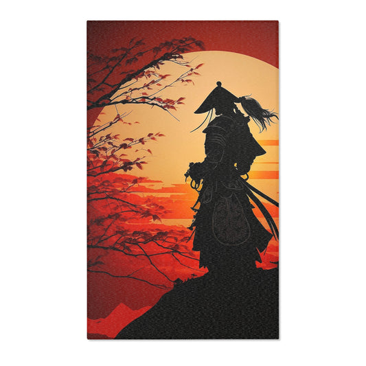 Japanese Sunset Samurai Area Rug