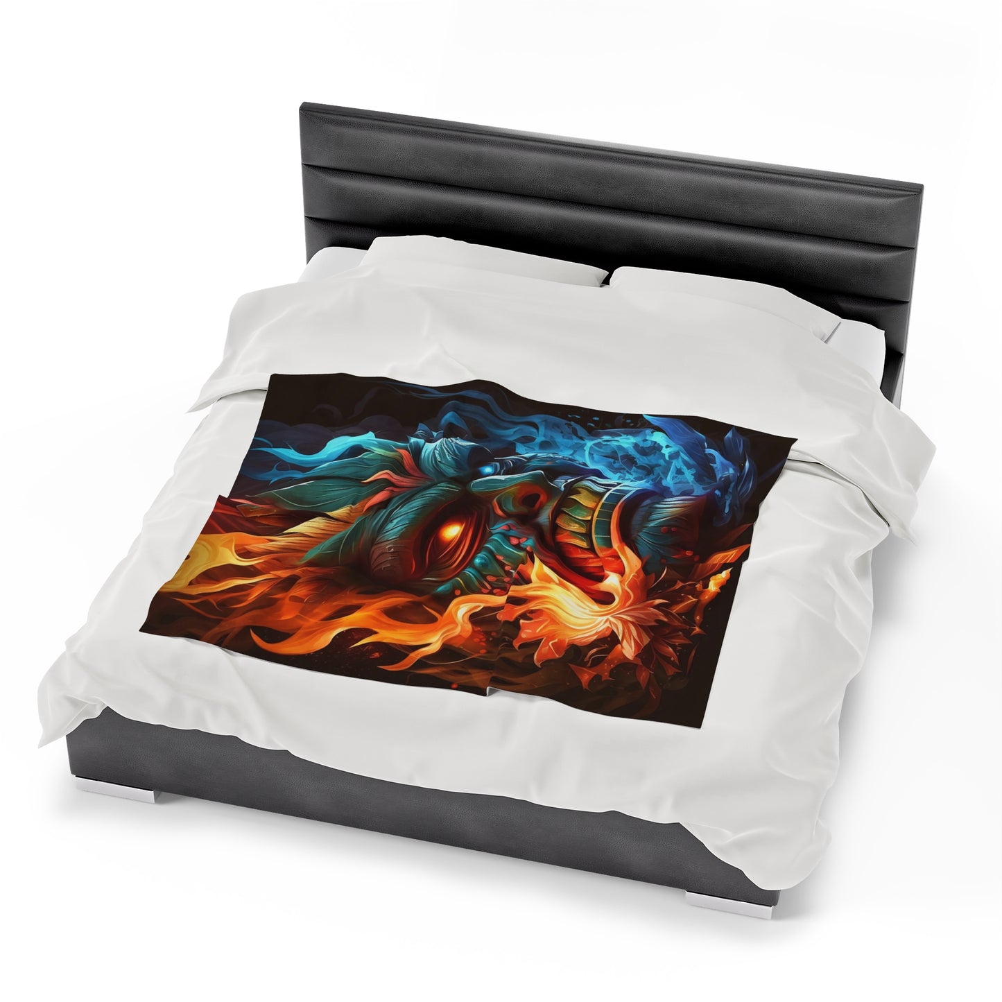Smoke & Flame Tiki Velveteen Plush Blanket
