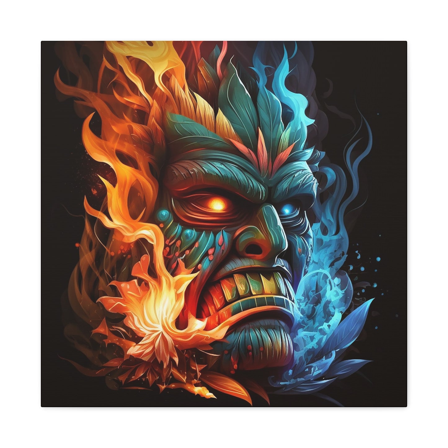Smoke & Flame Tiki Canvas Gallery Wraps