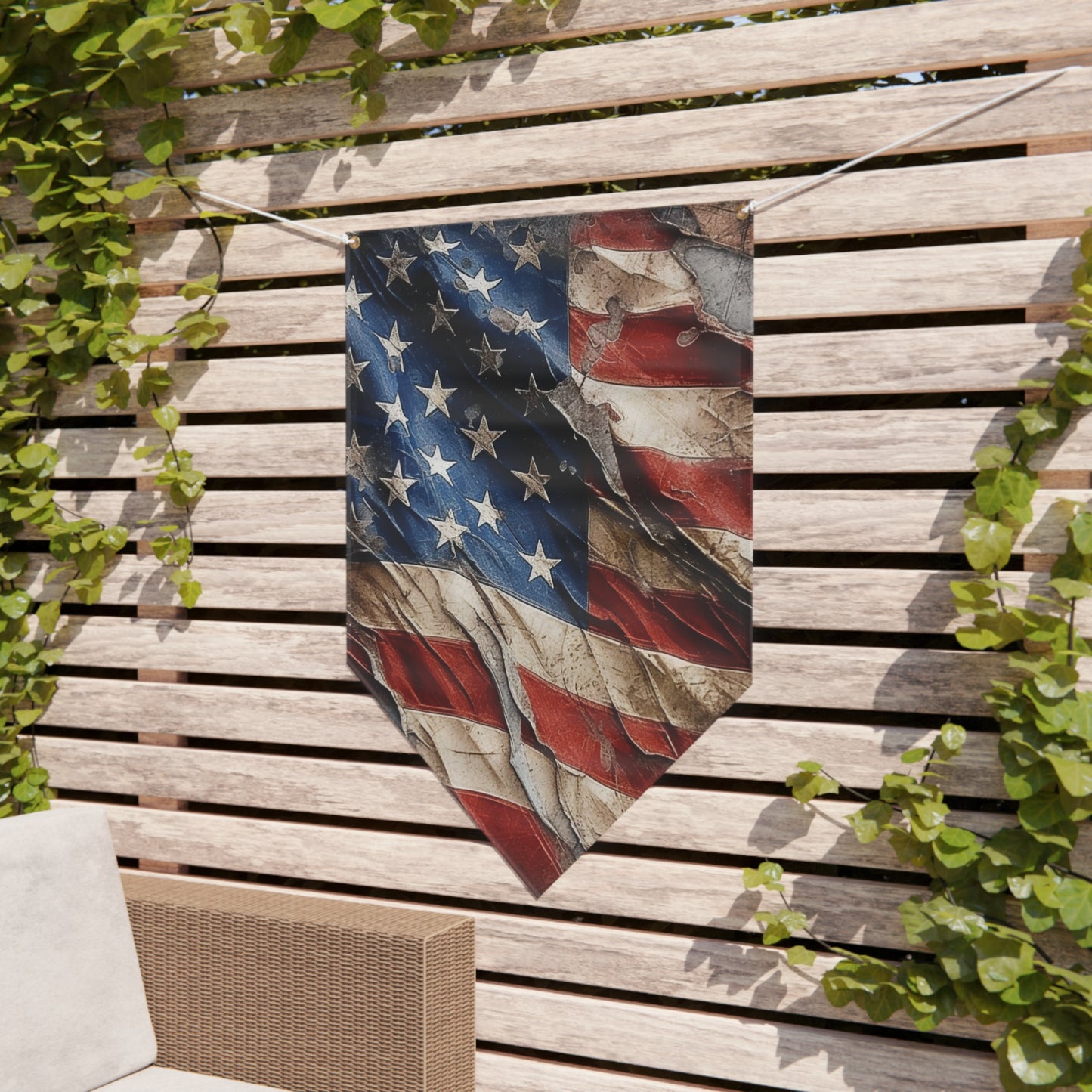 Distressed American Flag Pennant Banner