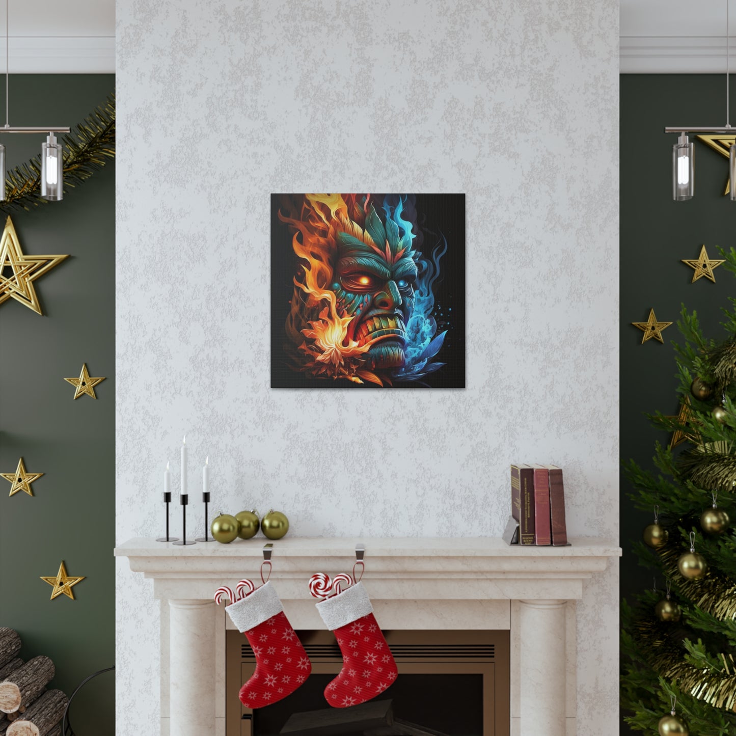 Smoke & Flame Tiki Canvas Gallery Wraps