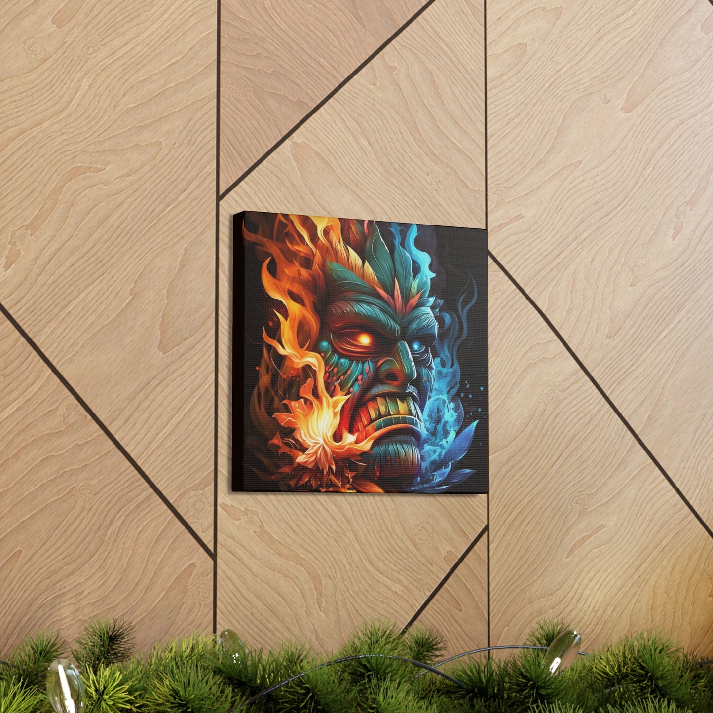 Smoke & Flame Tiki Canvas Gallery Wraps