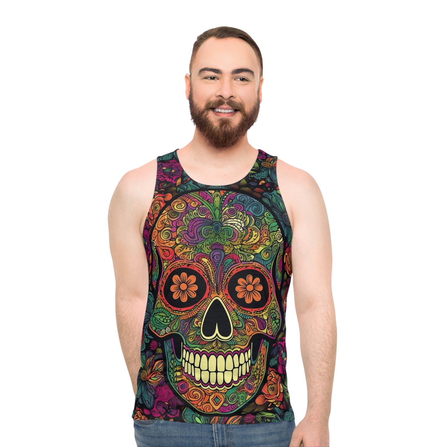 Retro Sugar Skull Unisex Tank Top