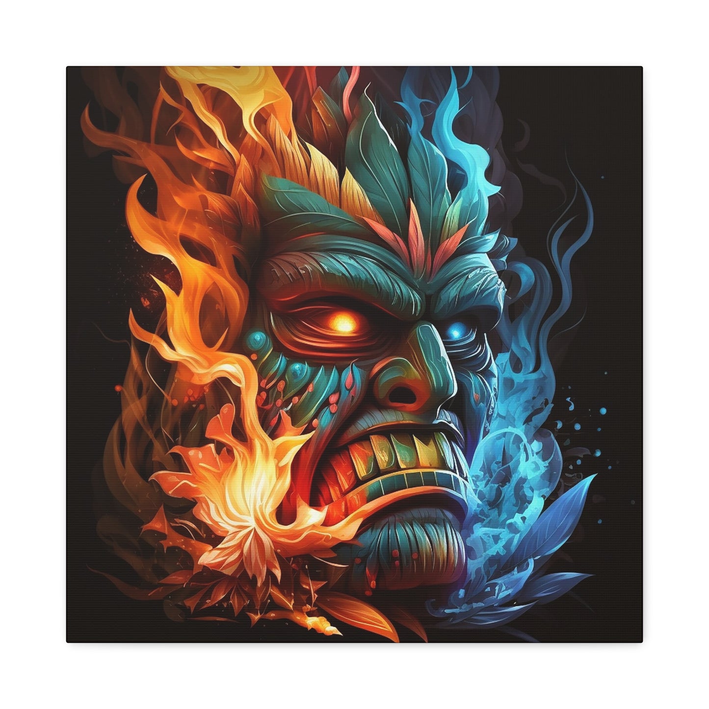 Smoke & Flame Tiki Canvas Gallery Wraps