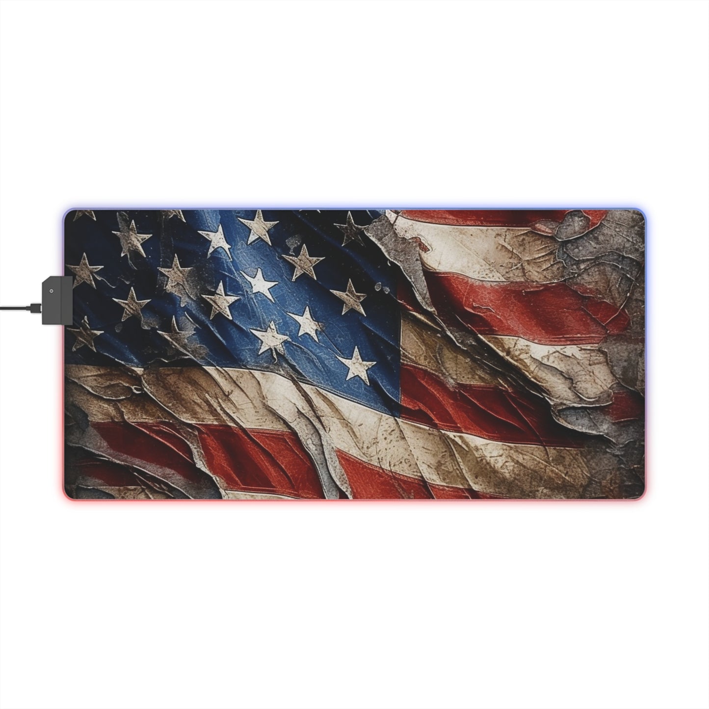 Distressed American Flag LED Gaming Mouse Pad