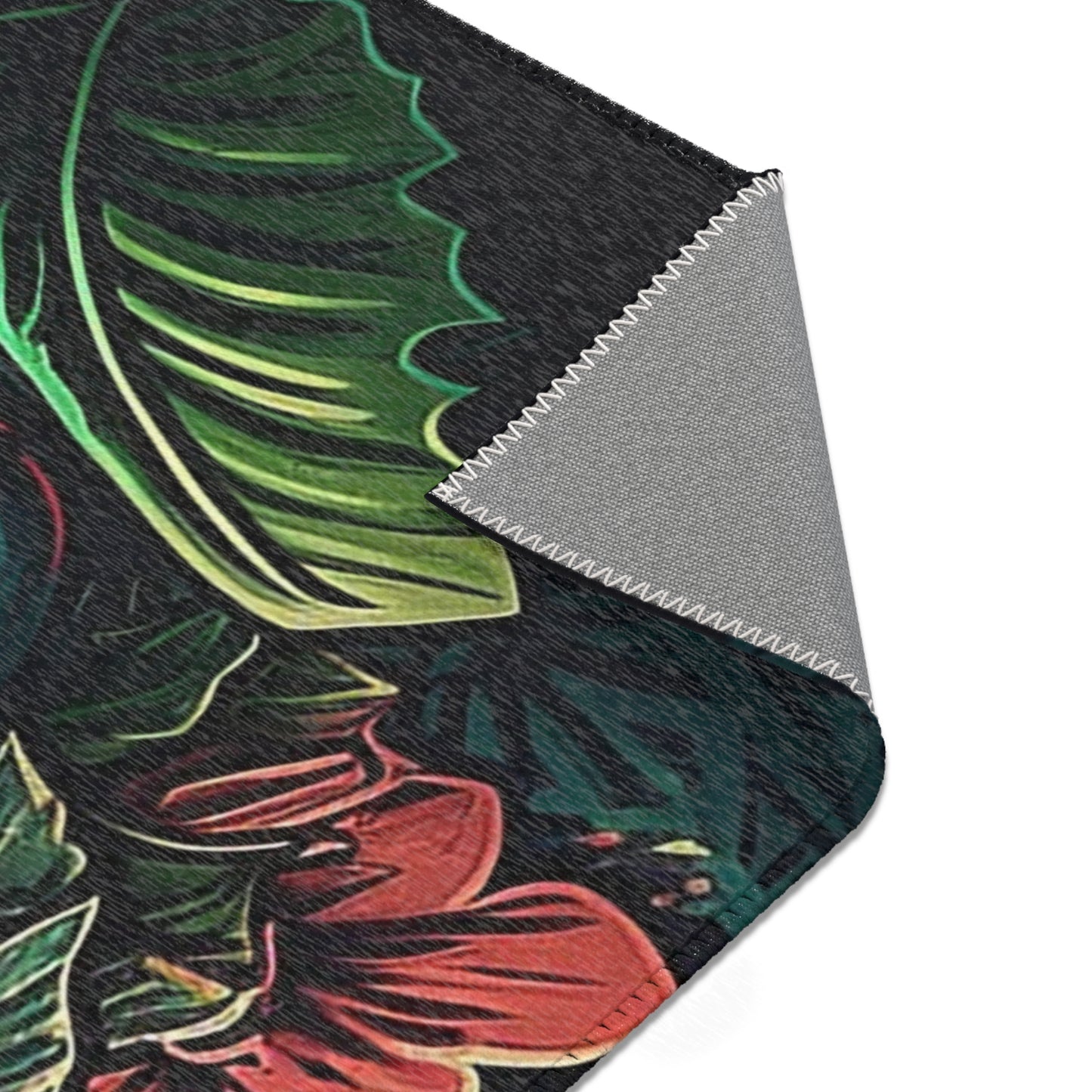 Green Tiki Area Rug