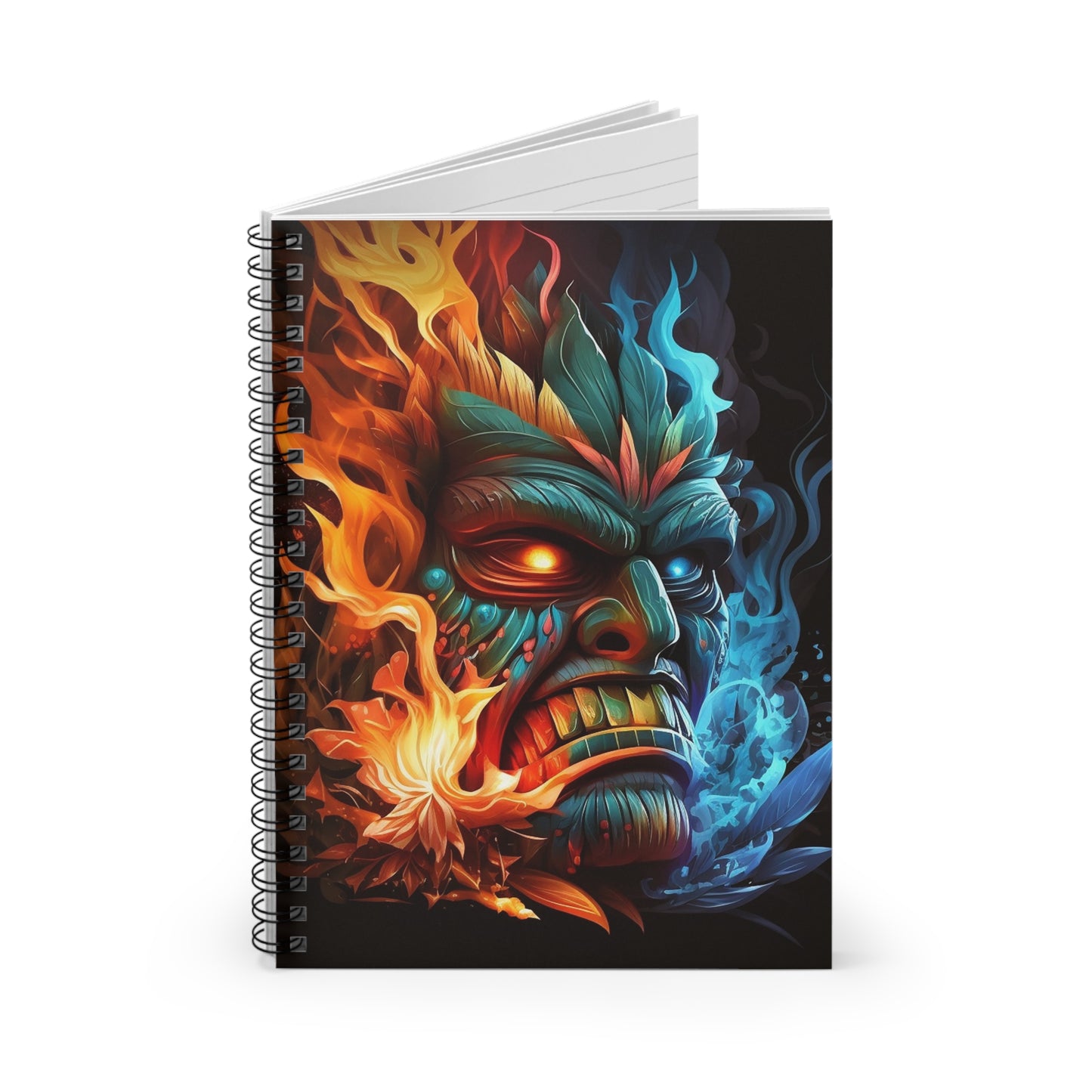 Smoke & Flame Tiki Spiral Notebook - Ruled Line