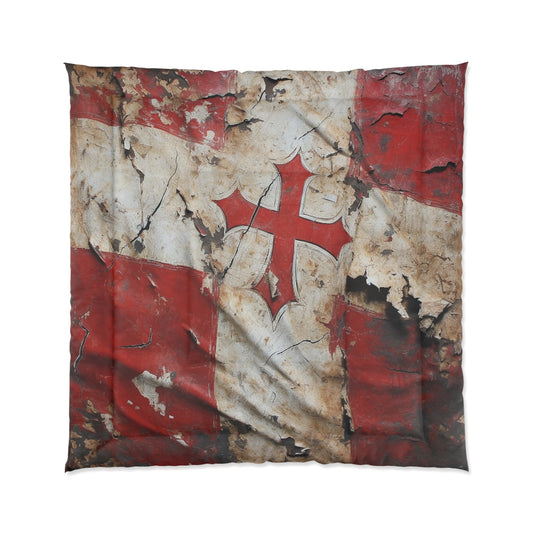 Distressed Templar Flag Comforter