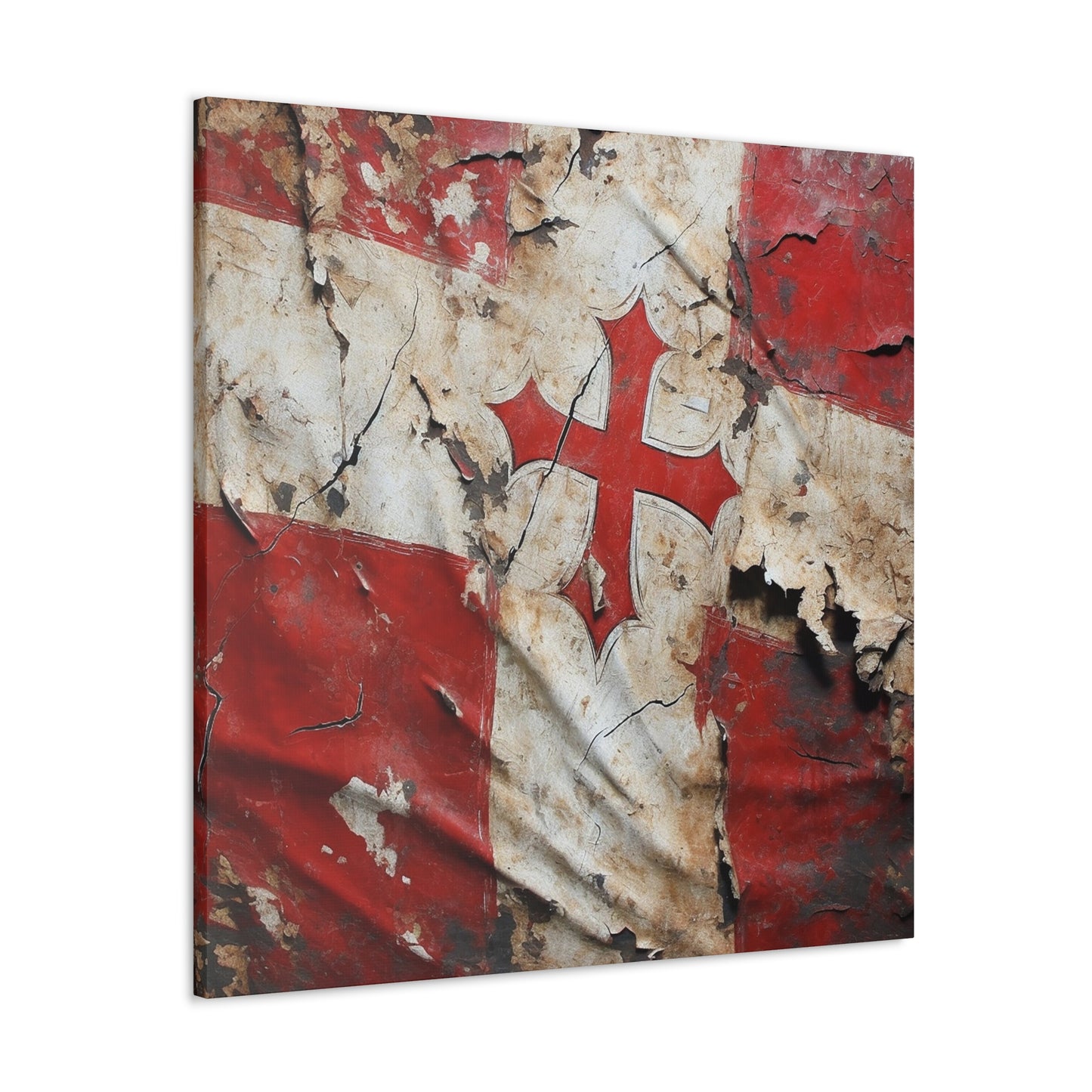 Tattered Templar Flag Canvas Gallery Wraps
