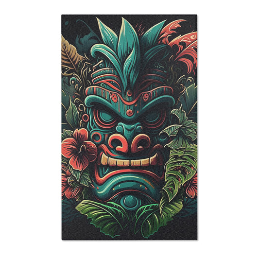 Green Tiki Area Rug