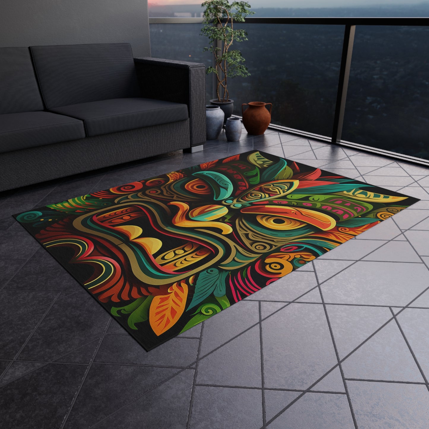 Horn Tiki Outdoor Rug