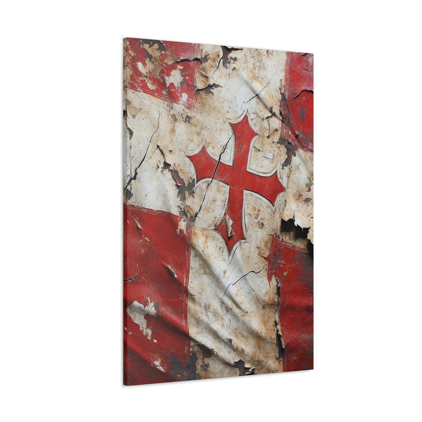 Tattered Templar Flag Canvas Gallery Wraps