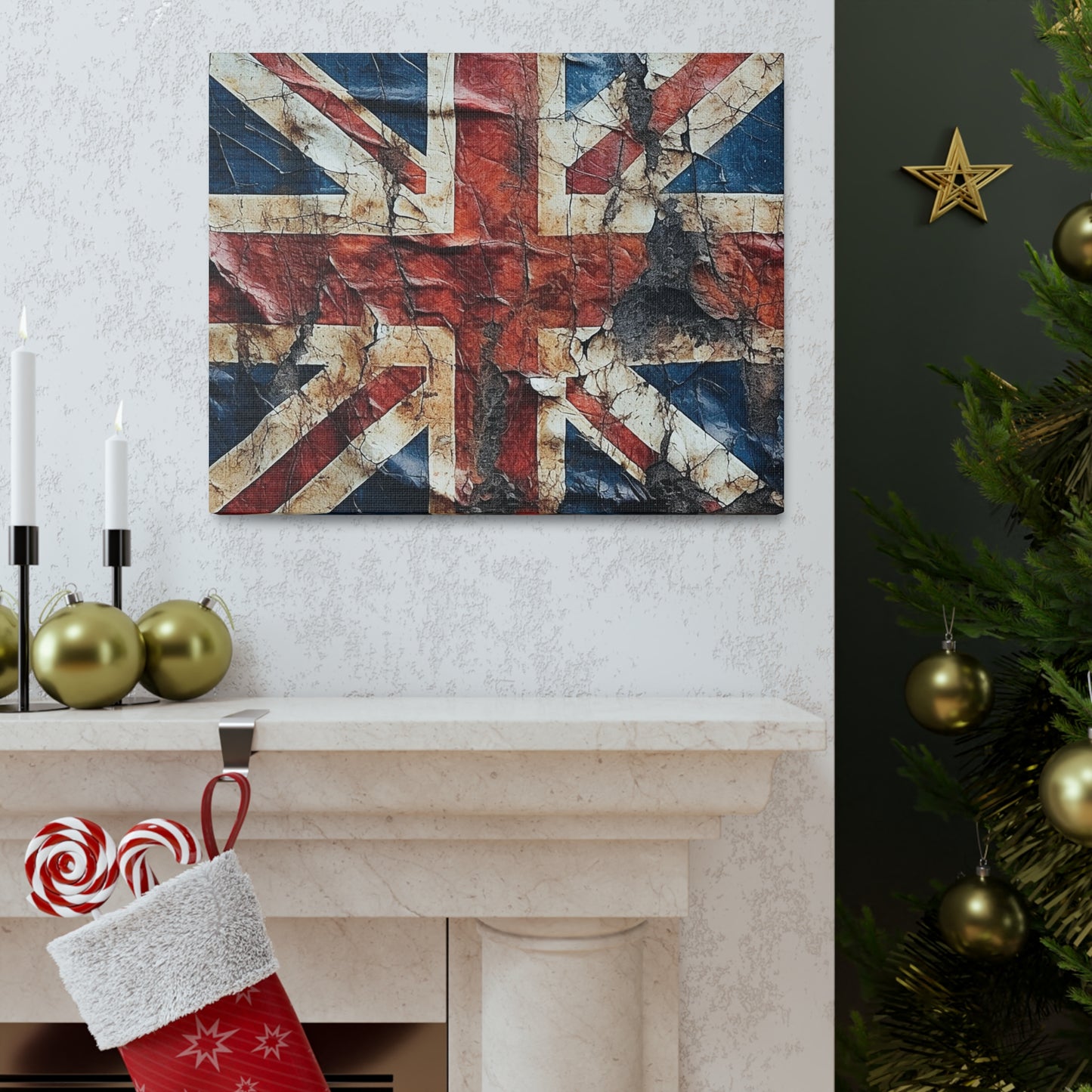 British Union Jack Tattered Flag Canvas Gallery Wraps