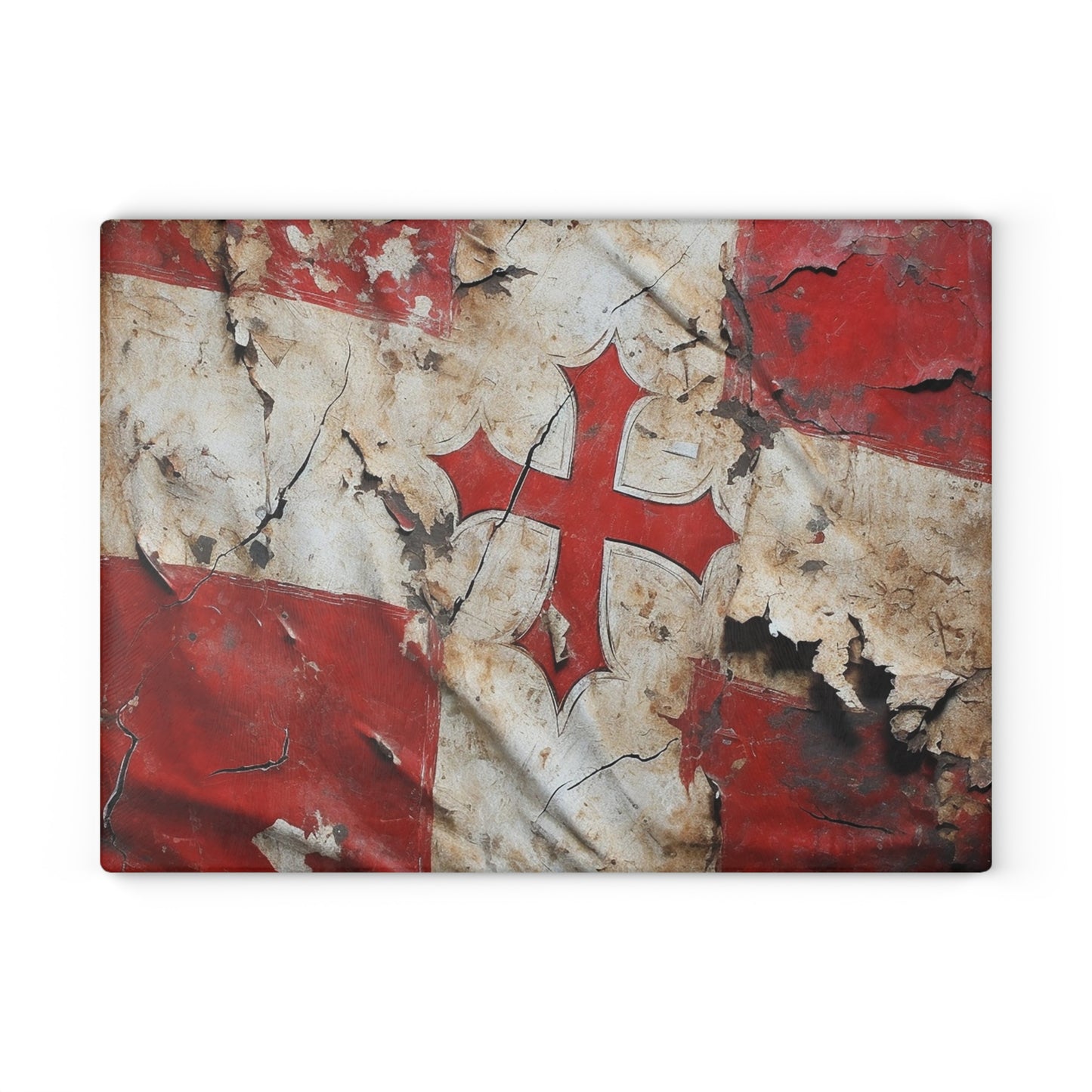 Templar Flag Glass Cutting Board