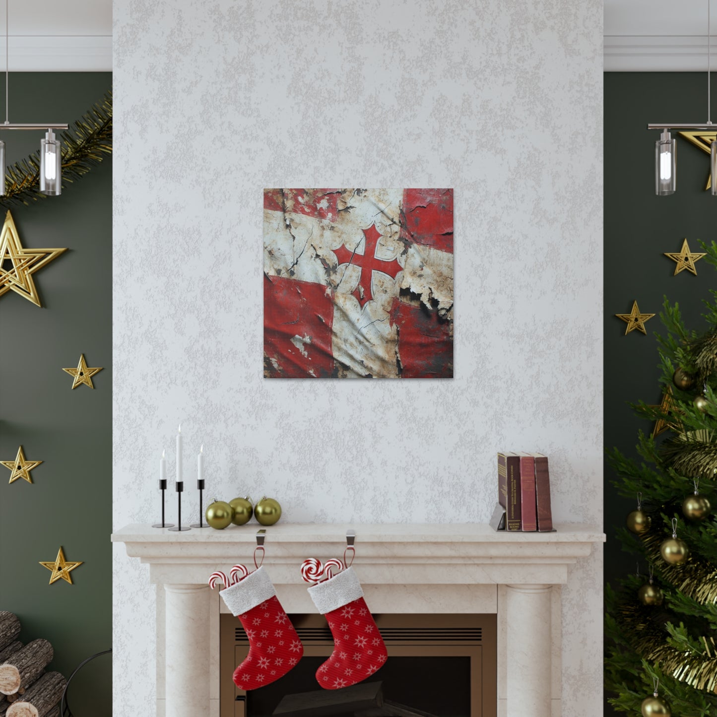 Tattered Templar Flag Canvas Gallery Wraps