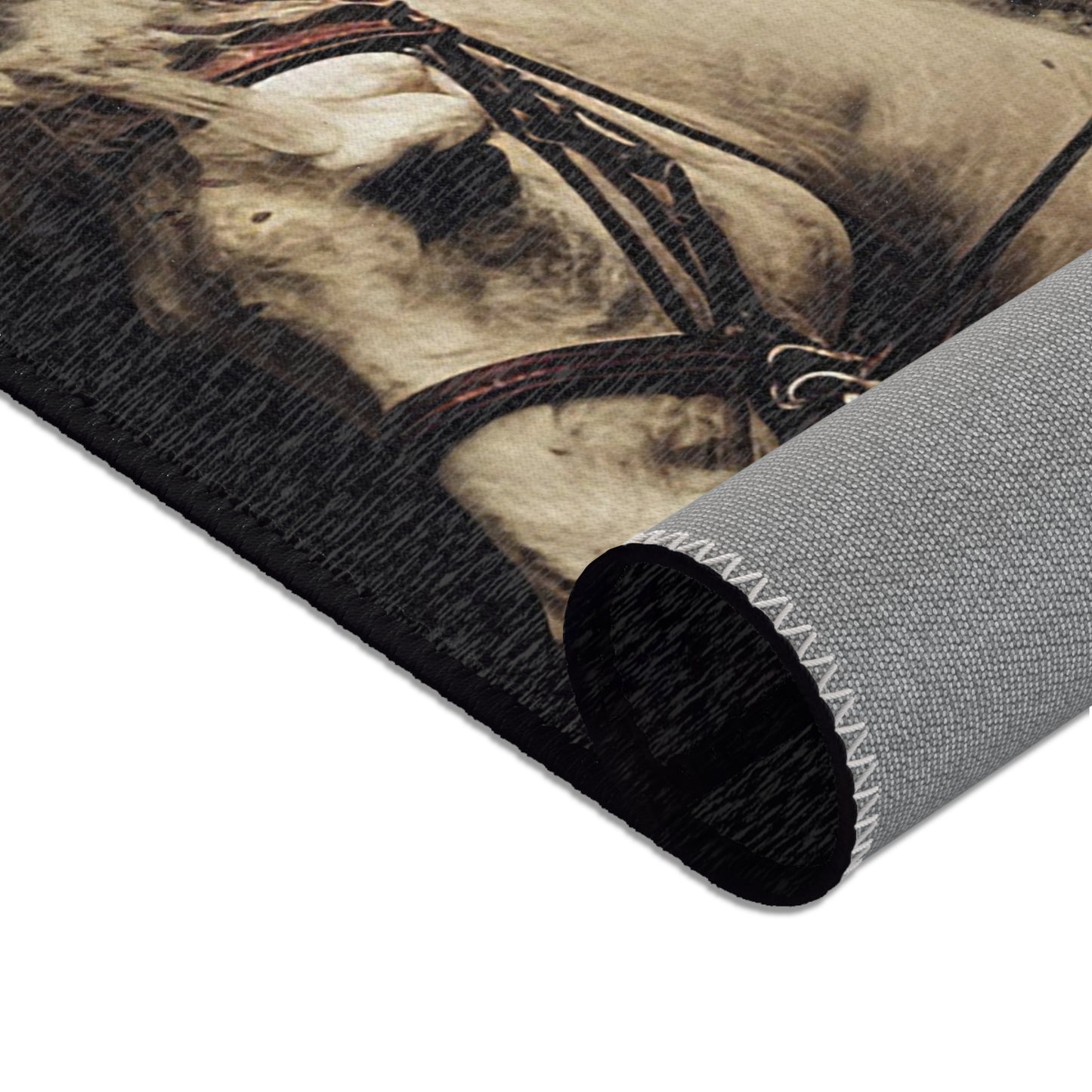 Knight on White Mount Area Rug