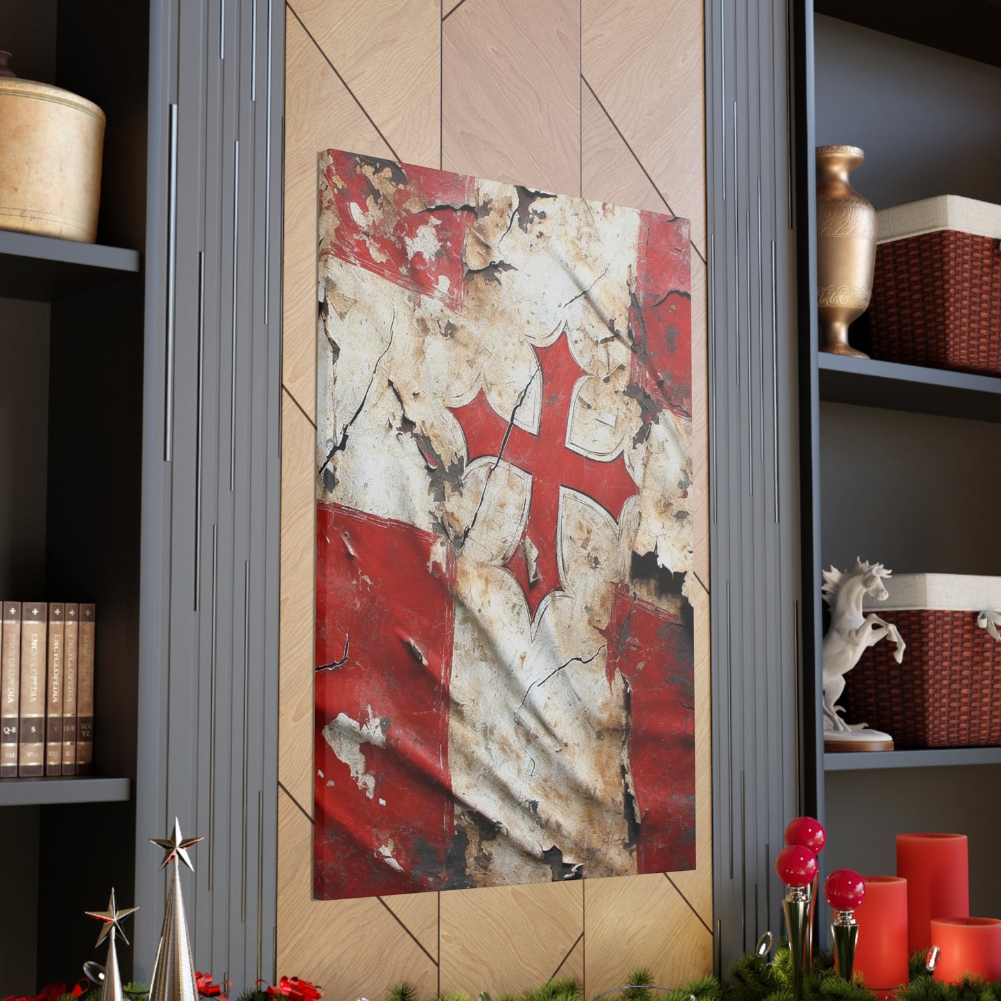 Tattered Templar Flag Canvas Gallery Wraps