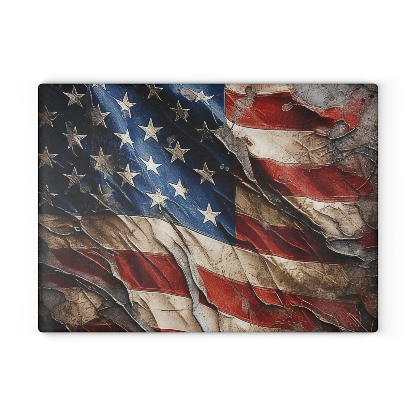 Distressed American Flag Glass Cutting Board