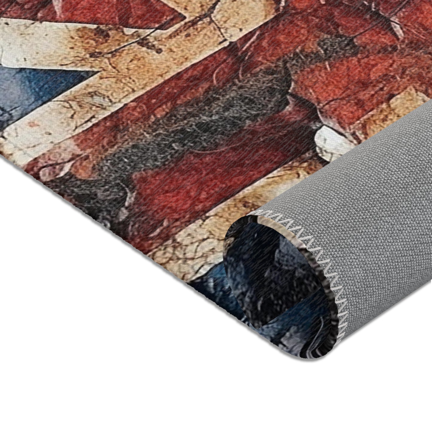 British Union Jack Tattered Area Rugs