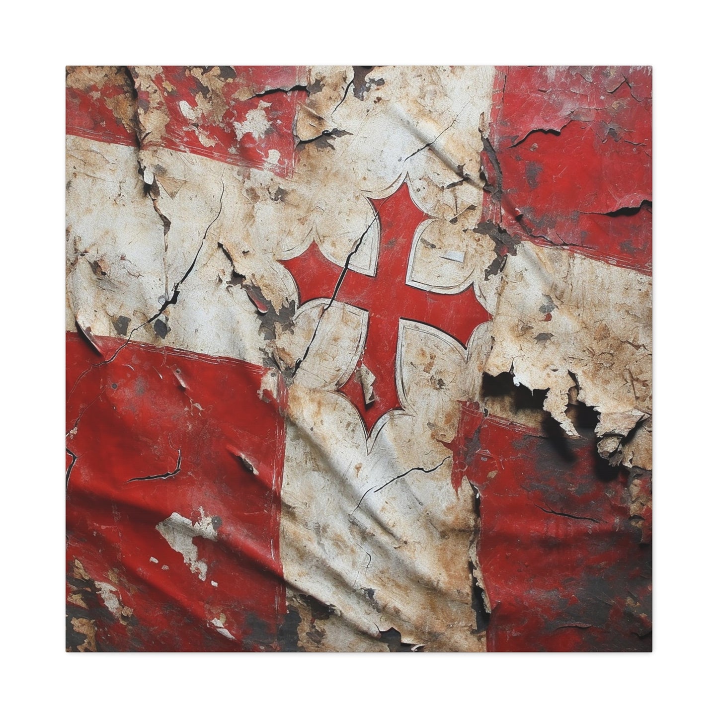 Tattered Templar Flag Canvas Gallery Wraps