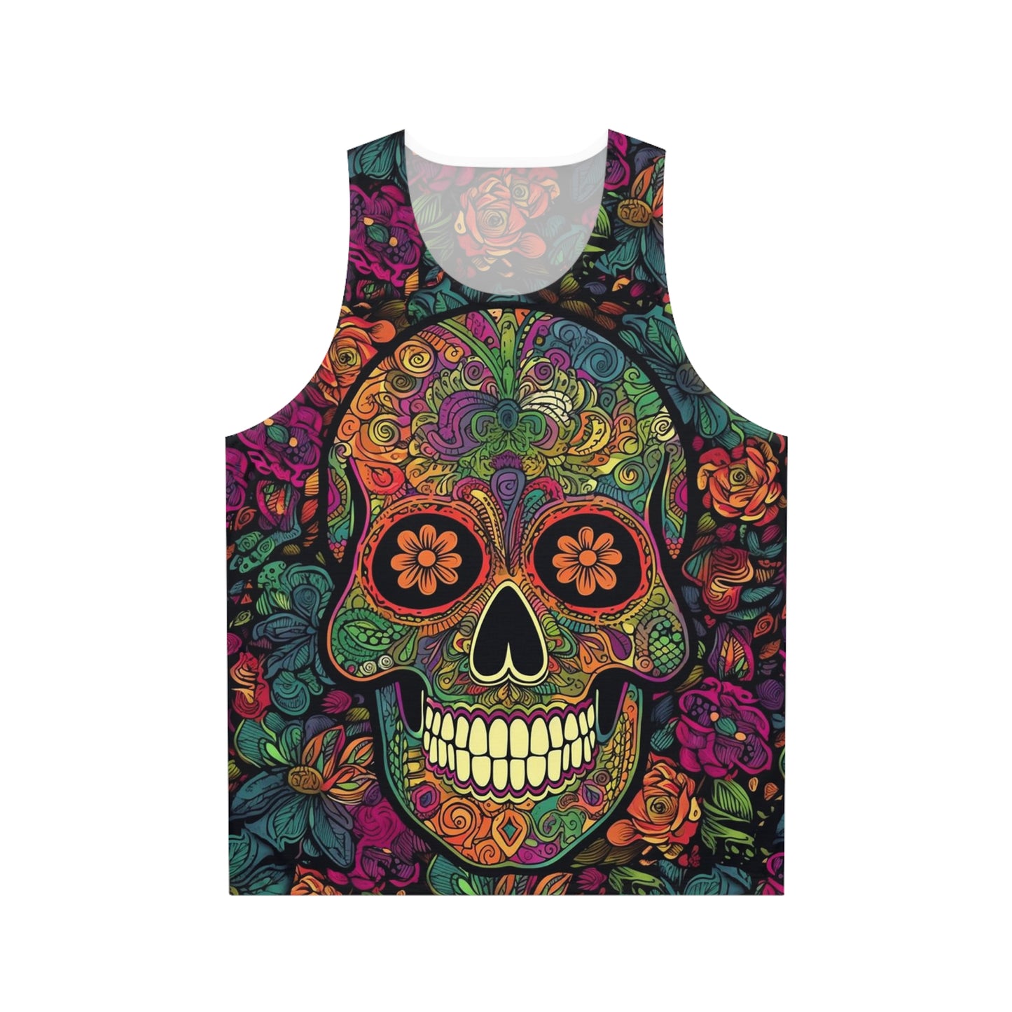 Retro Sugar Skull Unisex Tank Top