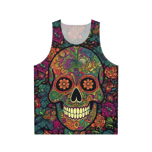 Retro Sugar Skull Unisex Tank Top