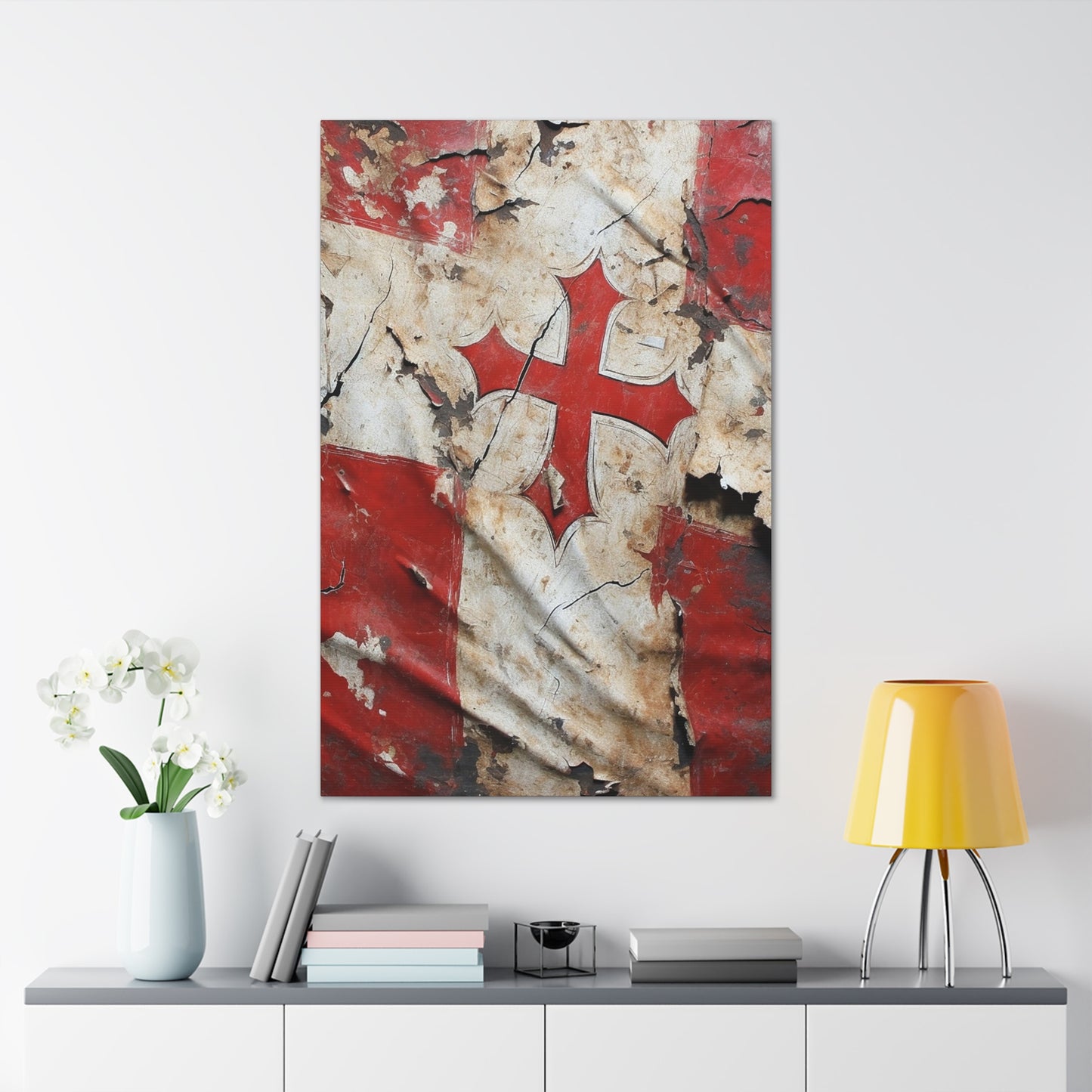 Tattered Templar Flag Canvas Gallery Wraps