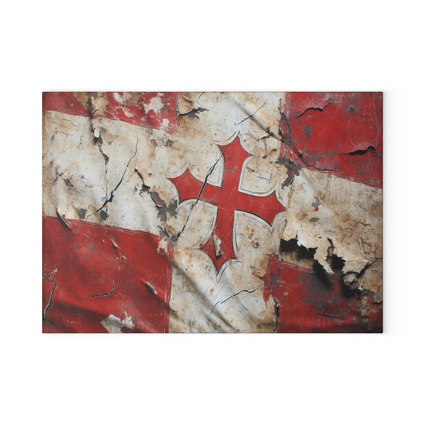 Templar Flag Glass Cutting Board