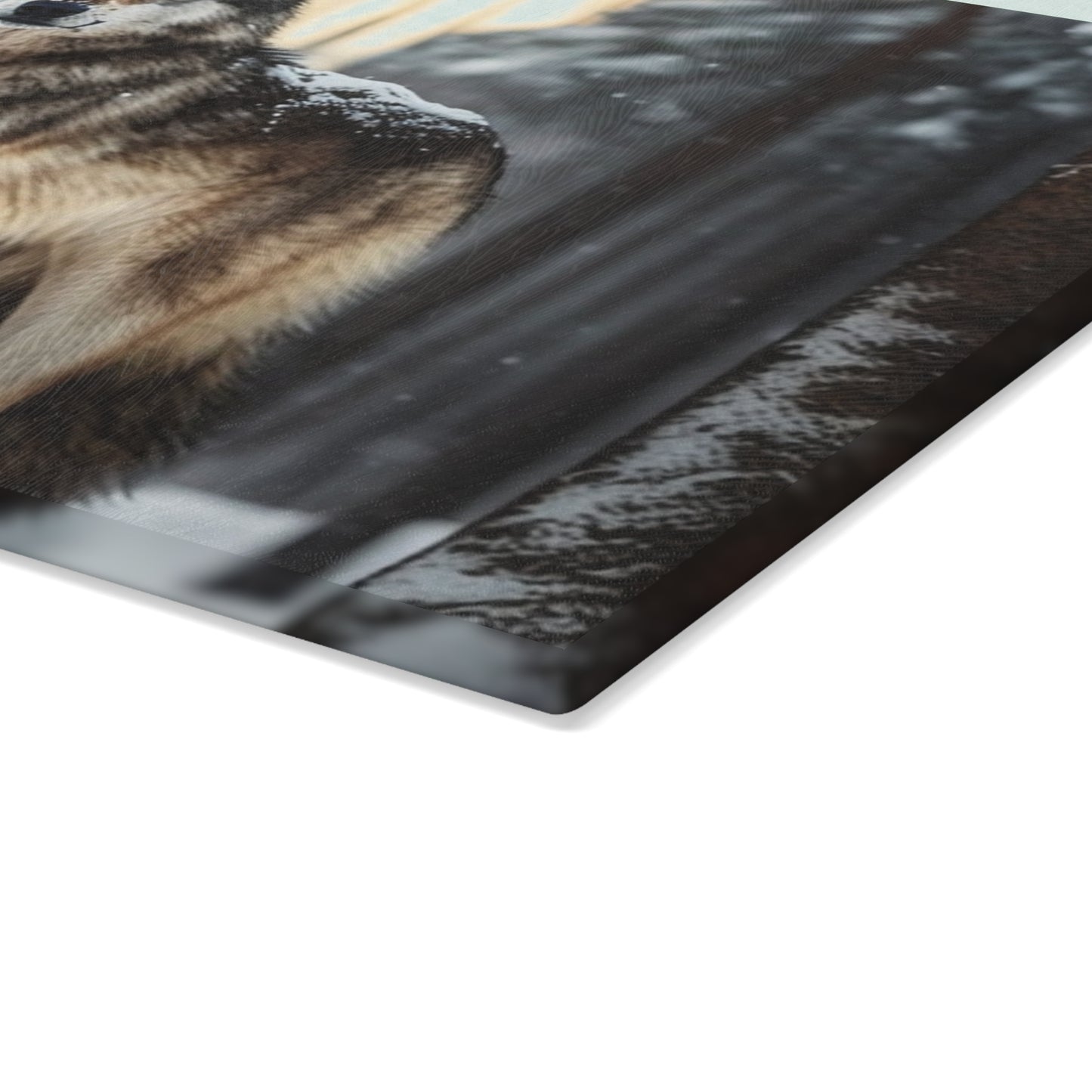 Grey Wolf Glass Cutting Board