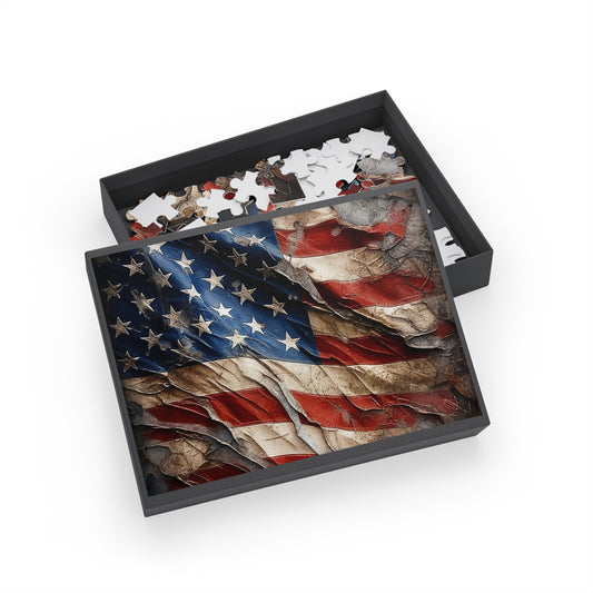 Distressed American Flag Puzzle (96, 252, 500, 1000-Piece)