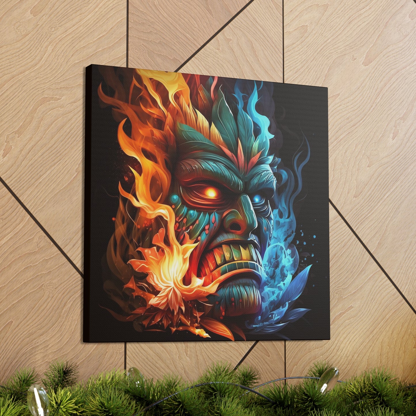Smoke & Flame Tiki Canvas Gallery Wraps
