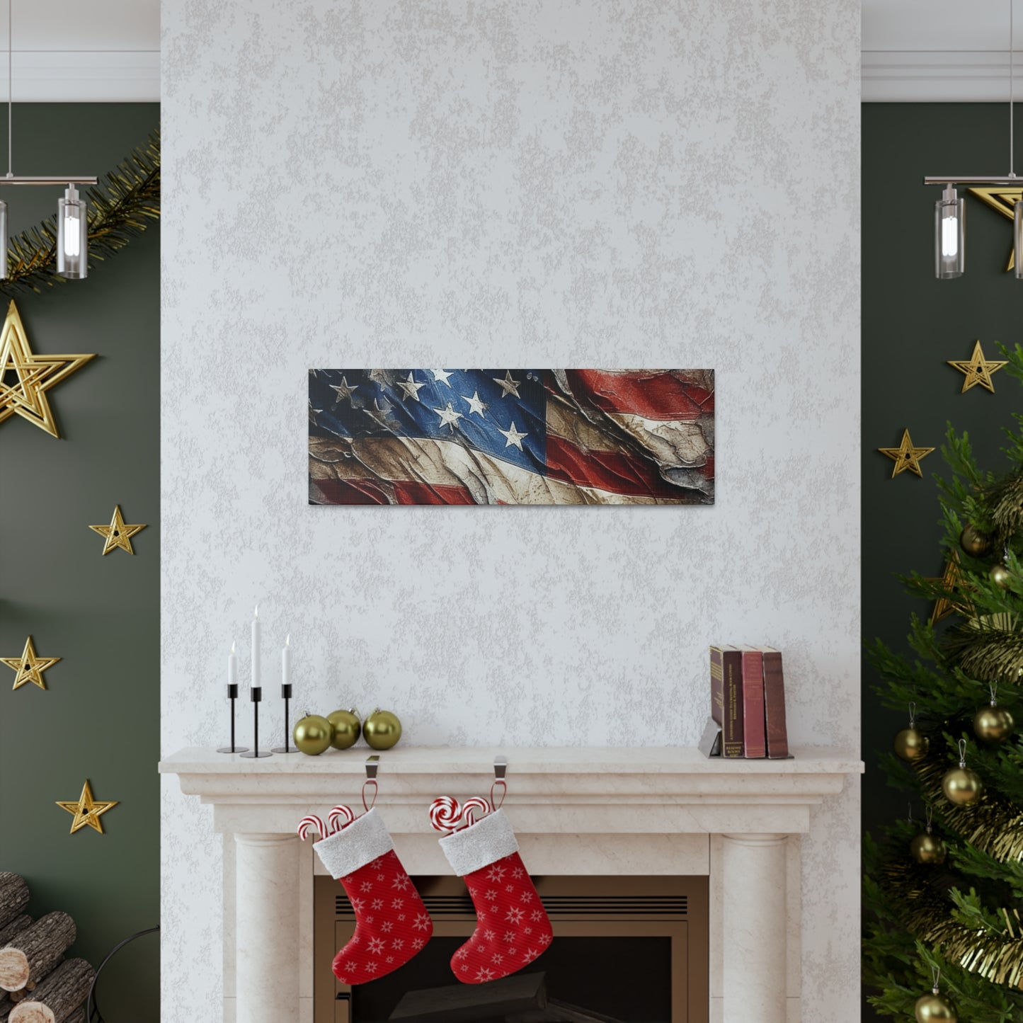 American Flag Distressed Canvas Gallery Wraps