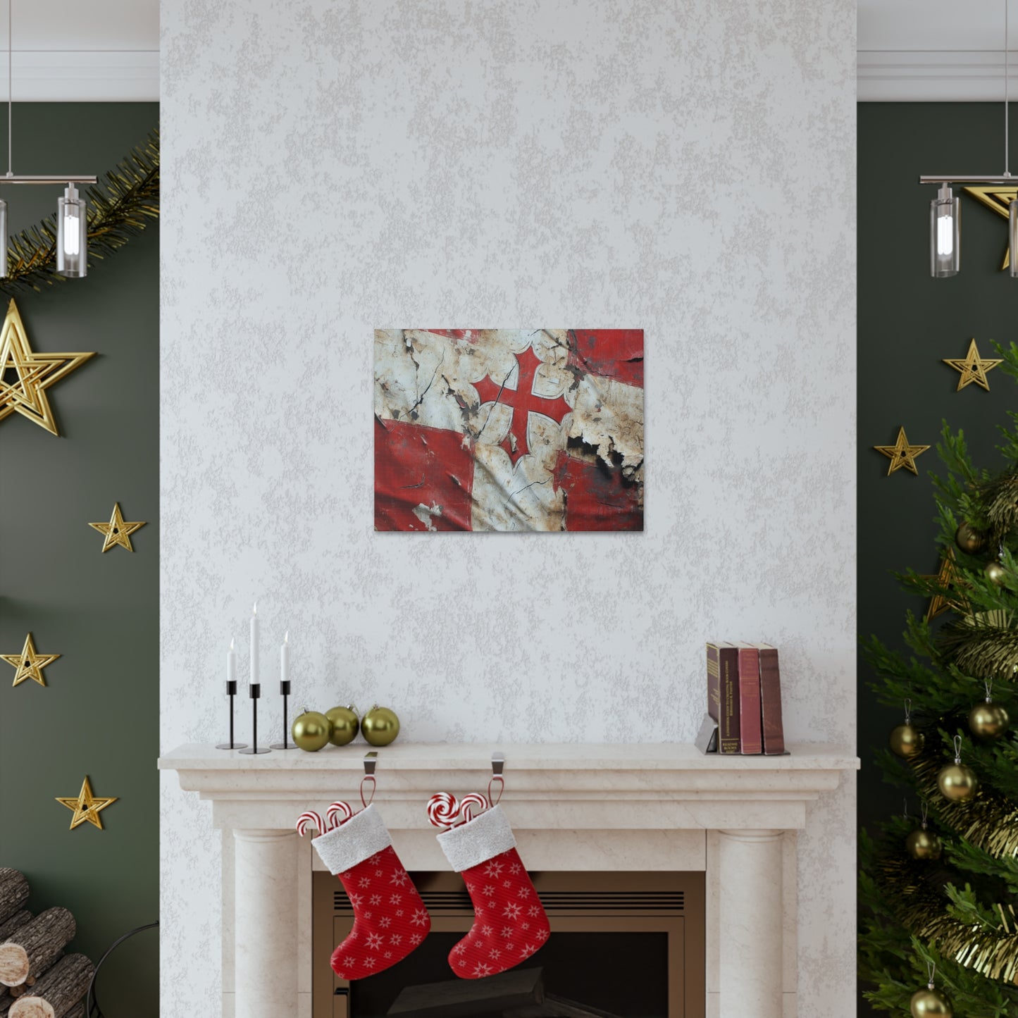 Tattered Templar Flag Canvas Gallery Wraps