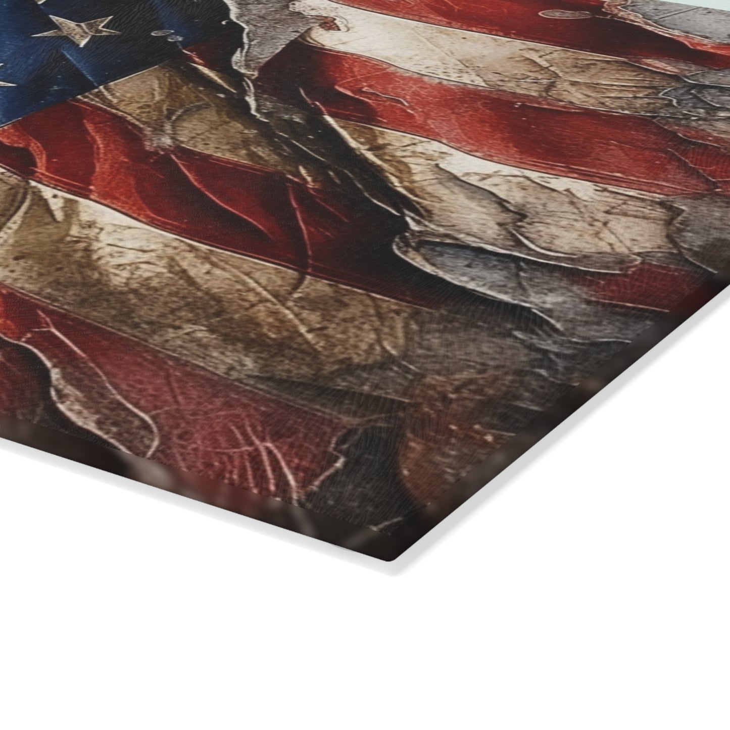 Distressed American Flag Glass Cutting Board