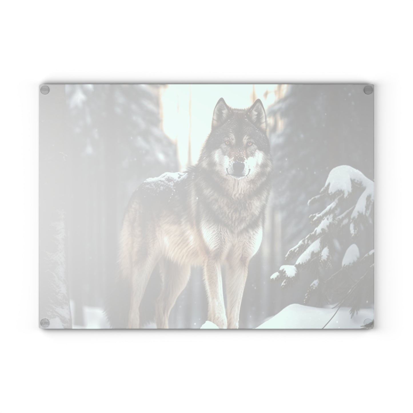 Grey Wolf Glass Cutting Board