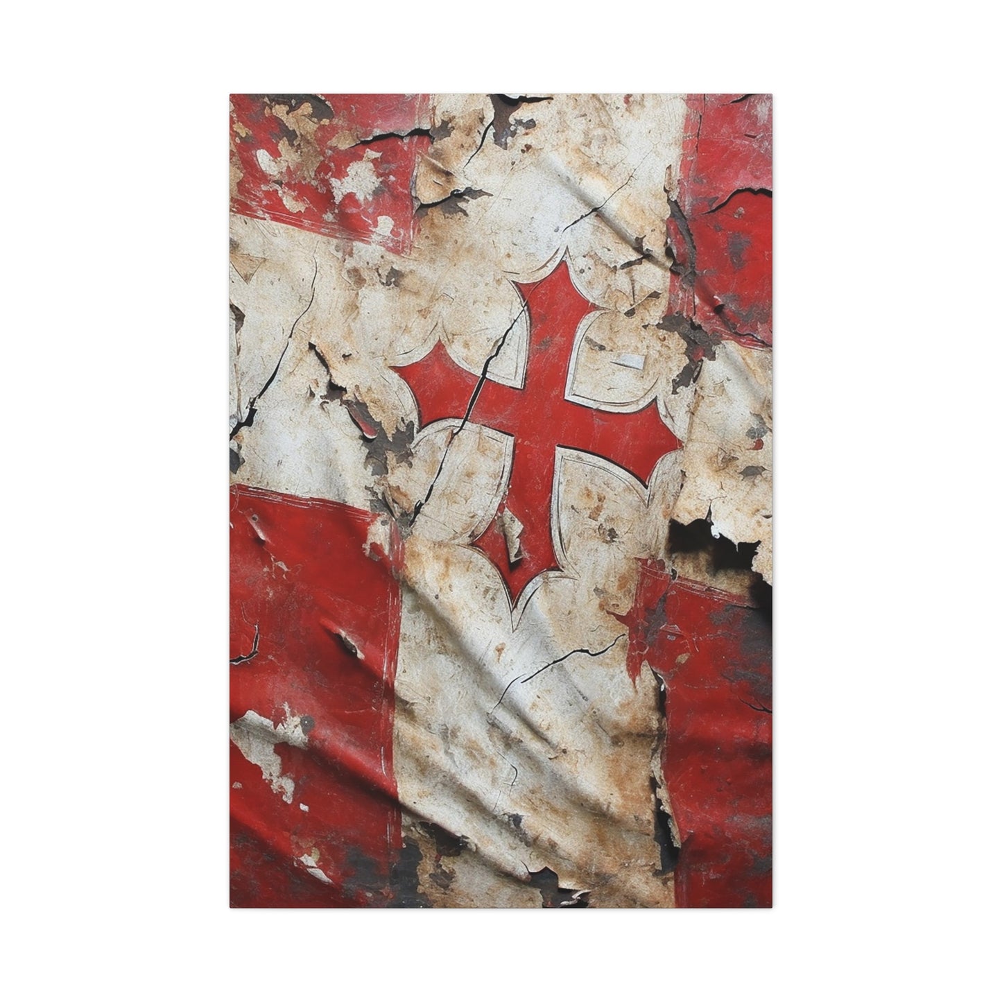 Tattered Templar Flag Canvas Gallery Wraps
