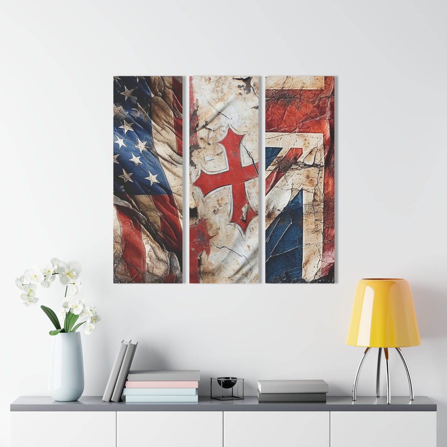 Trinity Crusade Flags Acrylic Prints (Triptych)